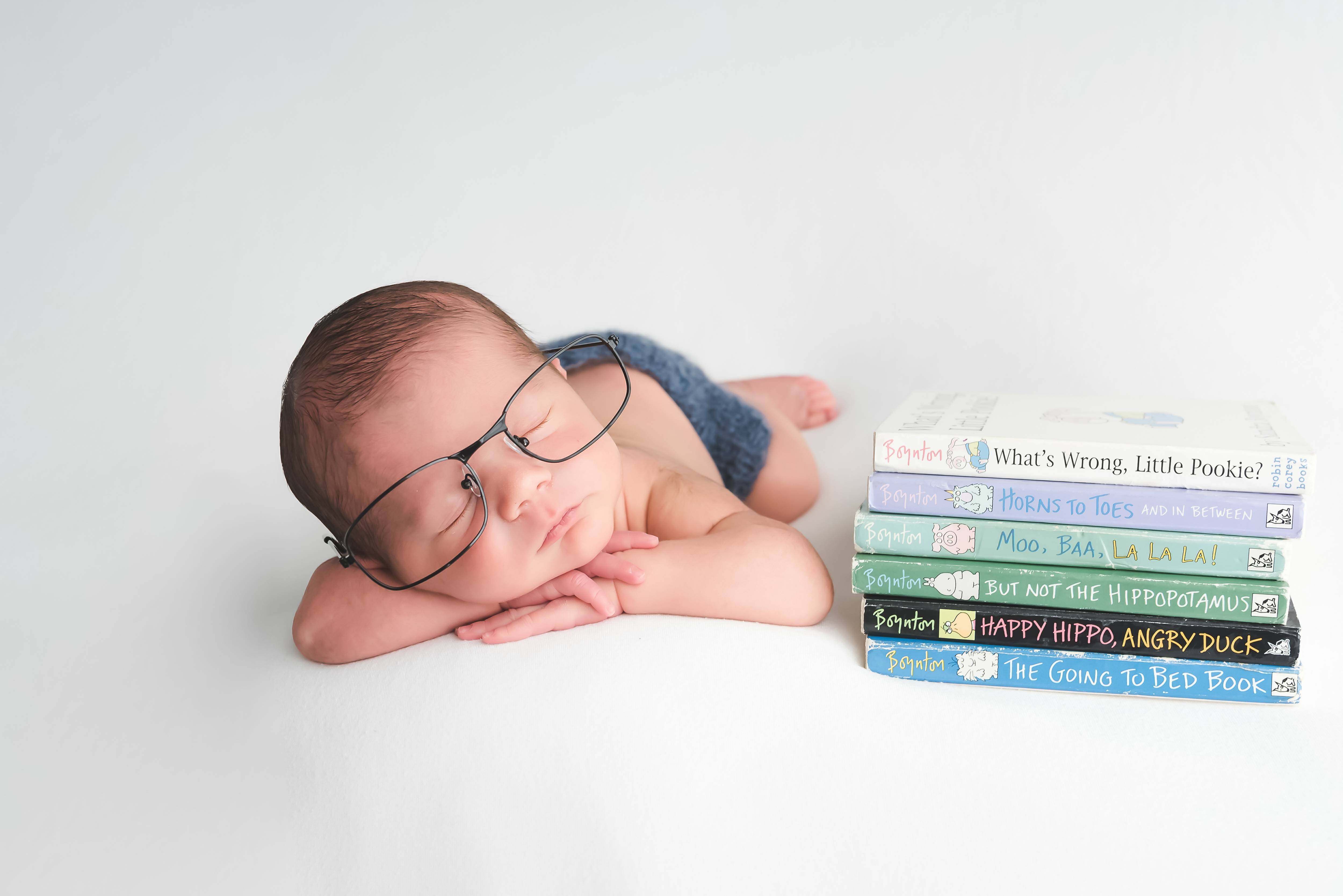 OC Lil bookworm newborn photography props